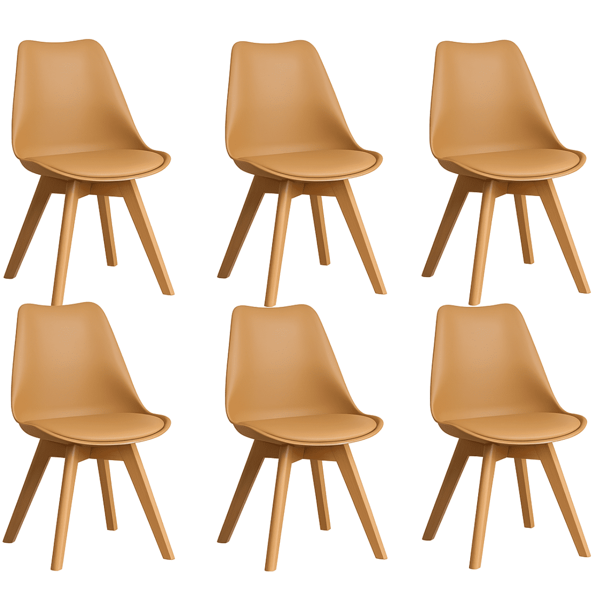Moboi - Pack 6 Sillas Eames Acolchada Beige