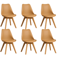 Moboi - Pack 6 Sillas Eames Acolchada Beige