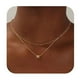 thumbnail image 1 of Collar Yoosteel con inicial en capas, letra M, chapado en oro de 14 quilates, 1 of 3