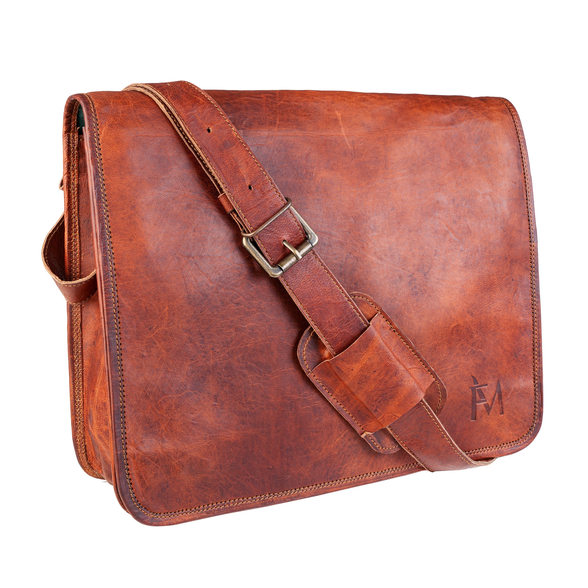 Maletín De Cuero Natural. Vintage. Laptop Notebook 15,6" Franz Mossi