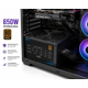 thumbnail image 3 of Fuente De Poder 650w 80 Plus Bronze Atx 2.1 Apfc Para Pc Gamer 4 Pcie 8 Sata Ventilador 120mm Protección Completa Compatible Intel Amd, 3 of 4