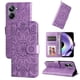 thumbnail image 1 of Funda tipo cartera FOXDOCK para Realme 10 4G , diseño girasol en relieve, cuero PU, cierre magnético, soporte y tarjetero, 1 of 5