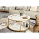 thumbnail image 2 of White and gold round coffee table, 34.64-inch living room coffee table, a simple two-layer tabletop with storage racks and storage trays, modern design home furniture, 2 of 3