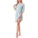 thumbnail image 4 of INSPIRE CHIC Vestido de Dormir de Mujer de Mezcla de Algodón a Rayas Suave con Mangas 3/4 y Cuello Redondo para Descanso y Hora de Dormir M Verde, 4 of 6