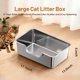 thumbnail image 2 of Caja de arena para gatos Tondid 45x35x15 cm Acero inoxidable plateado de entrada baja, 2 of 8
