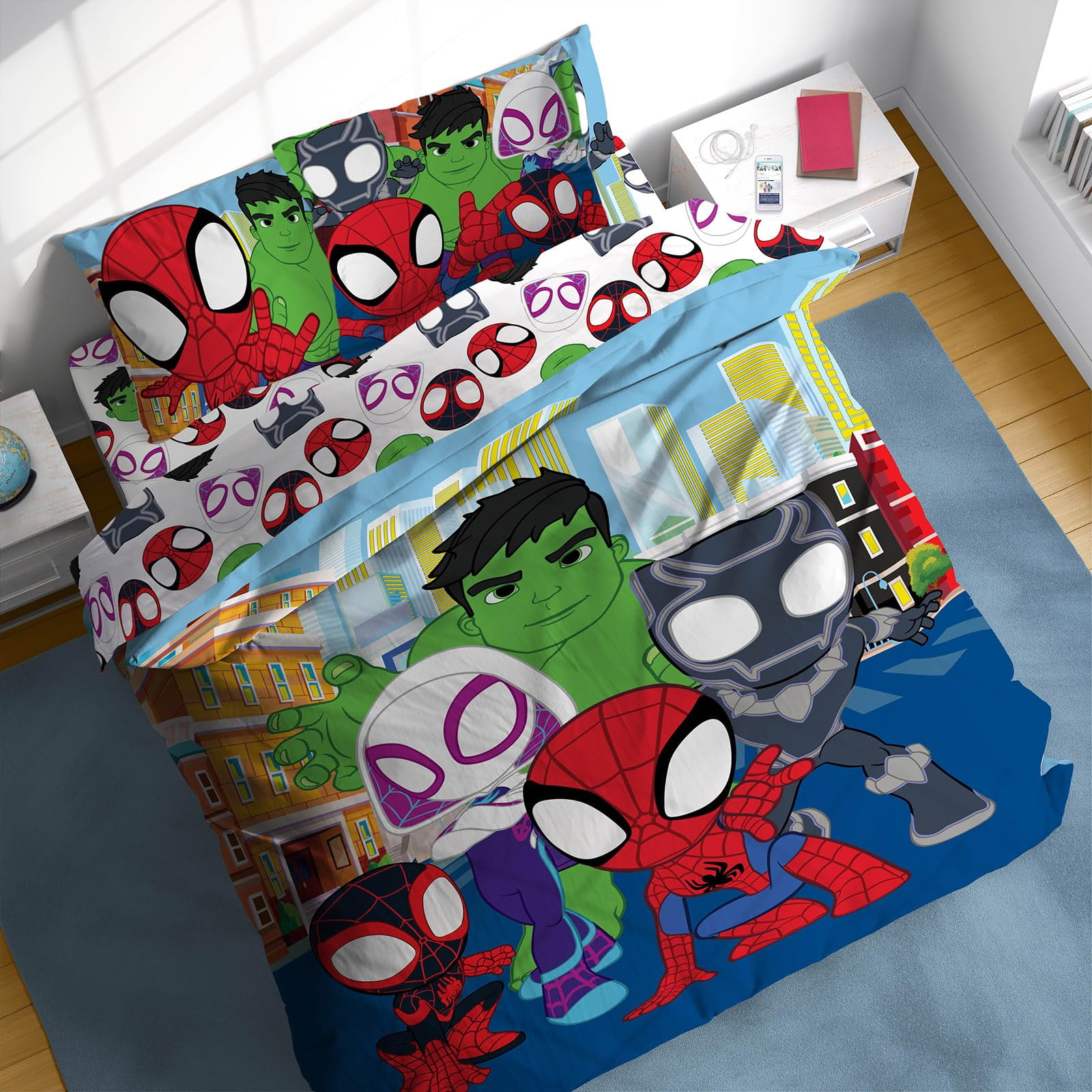 Set De Cama Sunny Side Up Marvel Spidey Y Sus Increíbles Amigos