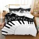 thumbnail image 1 of Music Piano Element Black White Quilt Duvet Cover Set Bedspread 3-Piece Bedding Set, 1 of 4