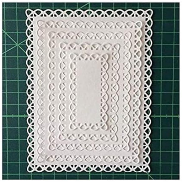 Troqueles de Corte CPEI Marco Rectangular con Bordes Ondulados Anidados 10,7x13,9 cm
