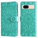 thumbnail image 5 of Funda tipo cartera FOXDOCK para Google Pixel 8A , diseño girasol en relieve, cuero PU, cierre magnético, soporte y tarjetero, 5 of 5