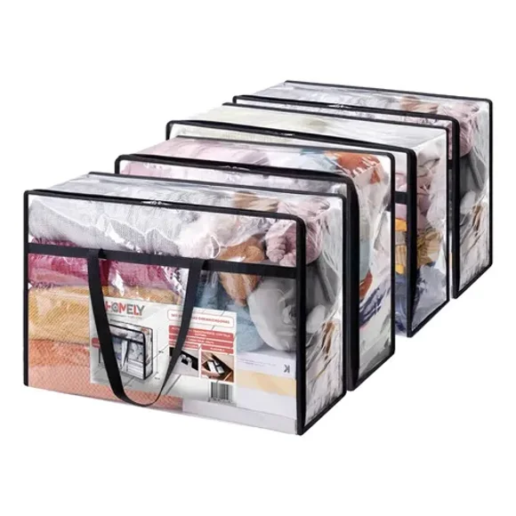 Bolsas Organizadoras Almacenamiento Plasticas Homely 40l X4 Transparente