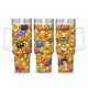 thumbnail image 1 of Emoji Vaso aislado de acero inoxidable con asa, diseño temático, regalo para familia, amigos y fans; incluye pajita y encaja en el portavasos estándar, 40 oz, 1 of 6