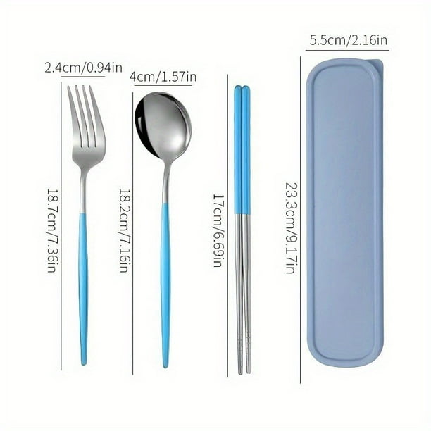 Upgrade Your Outdoor Dining Experience with our 3/4pcs Stainless Steel Portuguese Tableware Set - Perfect for Students! Includes Wiping Spoon and Chopsticks for Healthy Care. Fast Delivery Guaranteed!