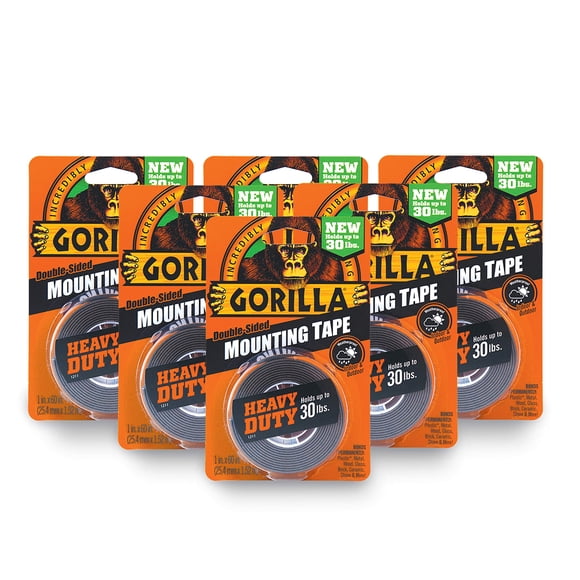 Cinta de montaje Gorilla Heavy Duty de doble cara, 1 cm x 60 cm