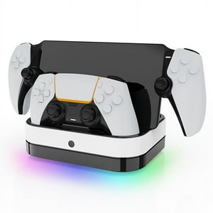 Base De Carga Aaronmei Ps5 Portal Dual Rgb Negro Blanco