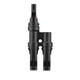 thumbnail image 5 of Conector fotovoltaico en forma de T, conector de cable solar, ignífugo, impermeable y a prueba de polvo, color negro, MC4 2 a 1, 5 of 5