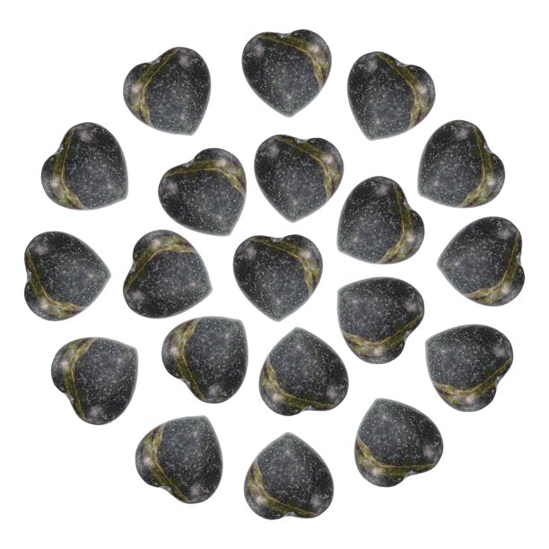 Uxcell 20Pcs Piedra de Cristal Natural en Forma de Corazón, 0.6 Pulgadas 5/16" de Grosor Mini Piedra de Amor Pulida, Cristal de Gema de Bolsillo Grabado Piedras de Preocupación, Piedra de Sangre
