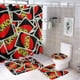 thumbnail image 1 of UNO-theme 4-Piece Shower Curtain Set with Rugs, Waterproof Bathroom Decor Set Includes Bath Mat, U-Shaped Rug, Toilet Lid Cover and Curtain with Hooks, 1 of 6