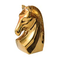 Magideal - Escultura Creativa De Cabeza De Caballo, Estatuilla Artesanal, Estatua De Animal Para Sala De Estar, Oficina, Escritorio, Decoración De Dormitorio S