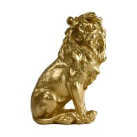 Bothyi - Estatua De León Pequeña, Escultura Moderna De Resina Para Dormitorio, Mesita De Noche, Mesa De Centro, Color Dorado.