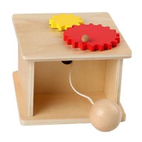 Magideal - Bobinador De De Materiales Montessori, Caja De Permanencia De Objetos, Juguetes Sensoriales, Juguetes De Desarrollo Para , Herramienta De