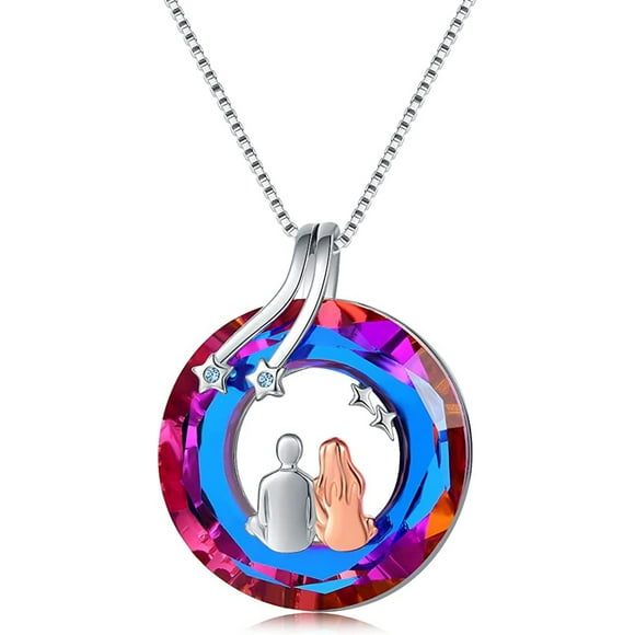 Collar pareja cristal plata 925