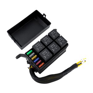 Magideal - Caja De Relés Genérica De 12 V, 6 Ranuras Atc , Reparación De Bloques De Relés De Fusibles, Caja De Fusibles De Relé De 6 Vías, Panel De Relés Para
