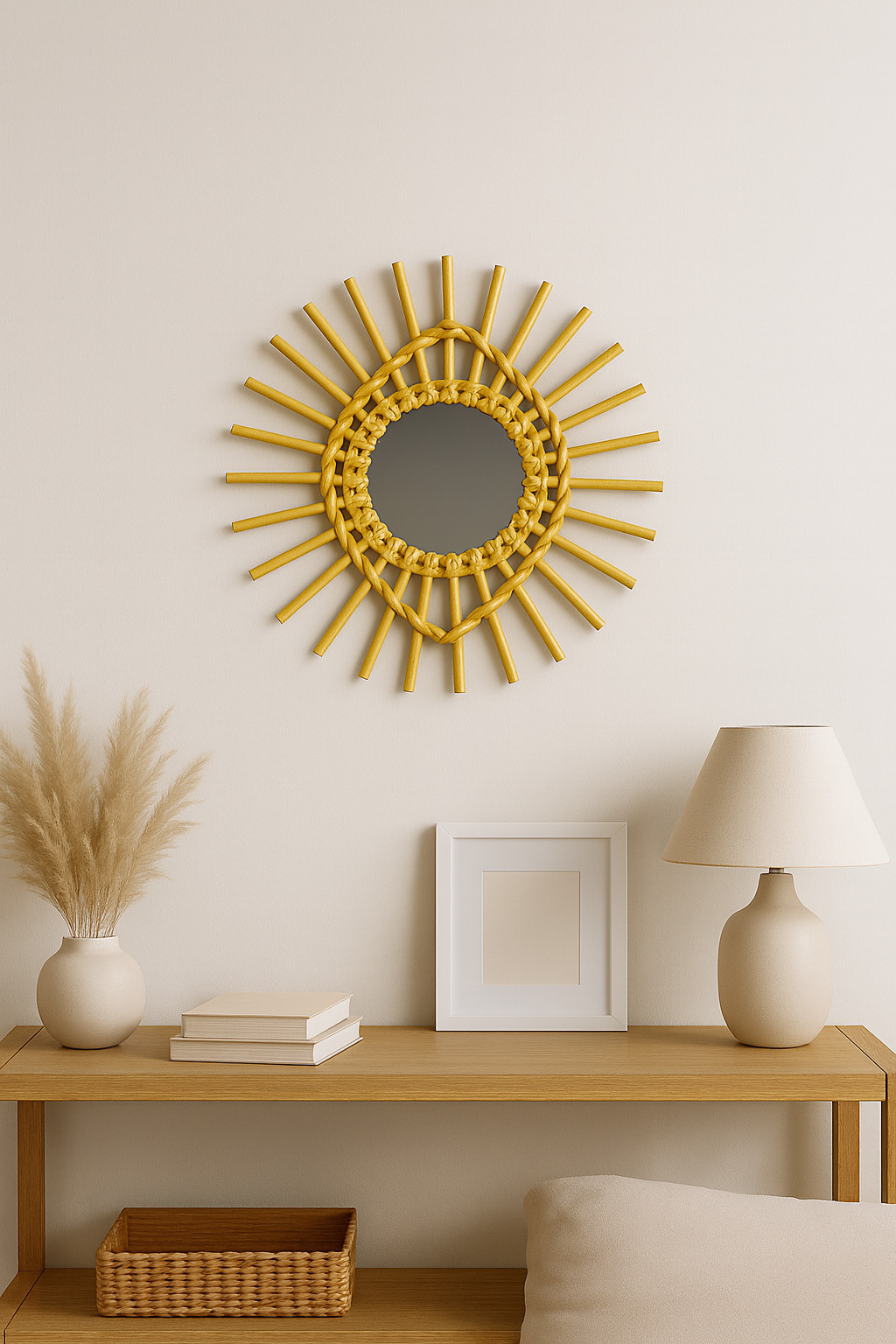 Decostilo - Espejo Sol Decorativo Moderno 56X45X2Cm