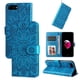 thumbnail image 1 of Funda tipo cartera FOXDOCK para iPhone SE 2020 , diseño girasol en relieve, cuero PU, cierre magnético, soporte y tarjetero, 1 of 5