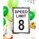 thumbnail image 5 of Letrero aluminio 20x30cm límite velocidad 8 divertido cumpleaños decoraciones chicos coche carreras regalo 8vo metal, 5 of 7