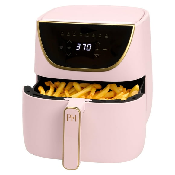 Air Fryer Paris Hilton, grande, con capacidad para 6 cuartos de galón, rosa, 8 en 1