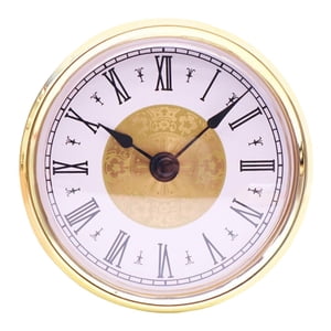 Magideal - Mini Reloj De Insertar Reloj De Movimiento De Ajuste Reloj En Miniatura Blanca Adornos Dorados (3.15 Pulgadas / 80 Mm)
