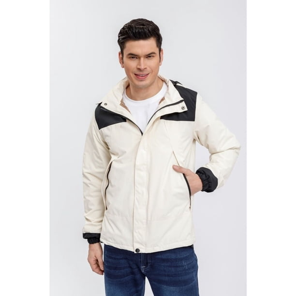 Chaqueta Hombre Impermeable Forro Interior Piel Capucha 0001