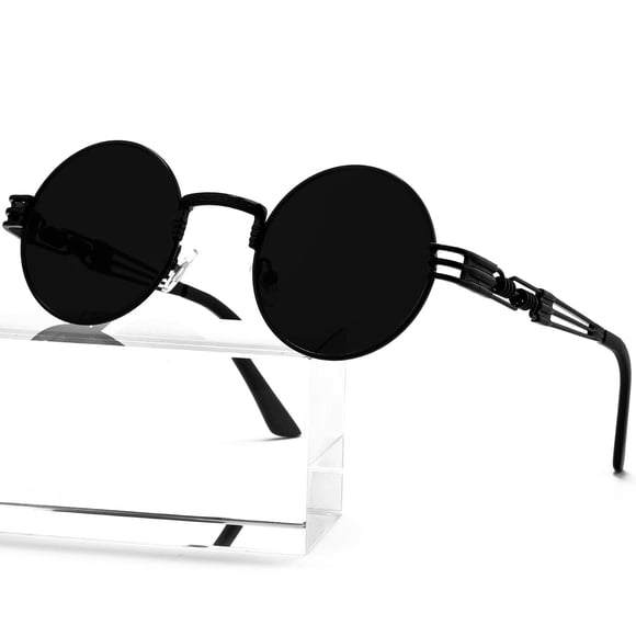 Gafas de sol AIEYEZO Steampunk con montura redonda de metal 100% UV400