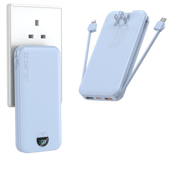 Cargador Portátil Ffnpua 12000mAh Power Bank USB C con Cable