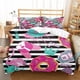 thumbnail image 1 of Cartoon Unicorn Rainbow Ice Cream Cloud Quilt Duvet Cover Set Bed Linen Kids3-Piece Bedding Set, 1 of 4