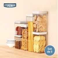 Set 5 Contenedores Herméticos Plástico Alimentos Storeware