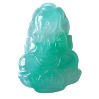 Feng Shui Import - Colgante Feng Shui De Jade Importado De Kuan Yin Tallado De 2,5 A 3,8 Cm