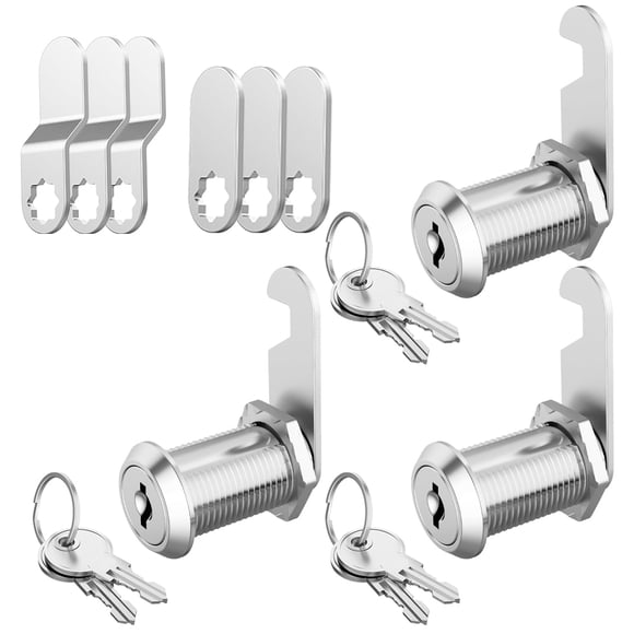 Cerraduras para gabinete Jayseon, paquete de 3, aleación de zinc, leva de 1-1/8"