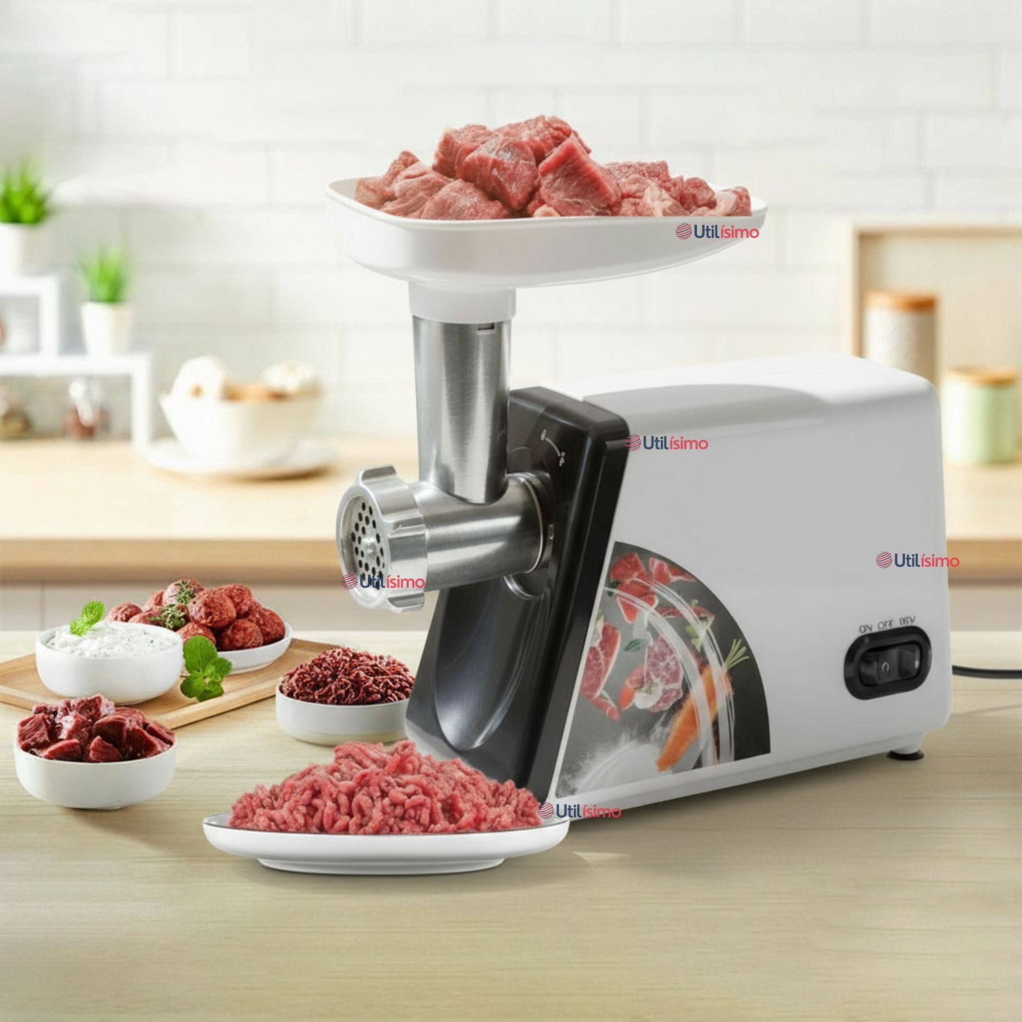 Raf - Maquina Moledora De Carnes Picadora Eléctrica 2500w De Potencia