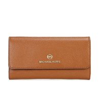Billetera Michael Kors Jet Set Charm Grande Triple Cartera De Un Tamaño De Cuero Guijarros