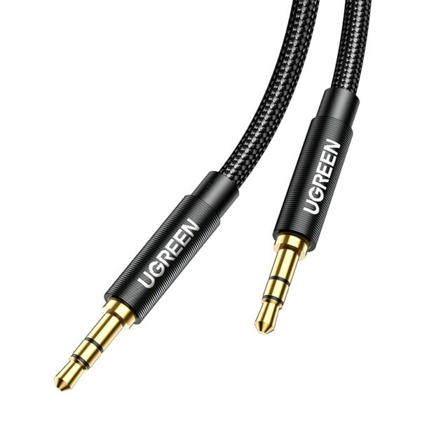 Cable Audio Auxiliar Jack 3.5mm M/M Trenzado 1m Negro Ugreen Av112