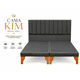 thumbnail image 3 of Cama King con Respaldo Gris Oscuro en Lino Sin Colchón, 3 of 3