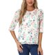 thumbnail image 1 of INSPIRE CHIC Camisas de Mujer de Manga 3/4 Blusas de Chifón Floral Blanco-Rosa Blanco Floral M, 1 of 5