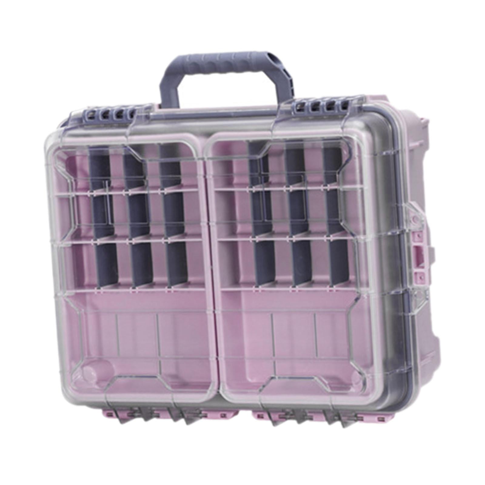 Magideal - Tackle De Pesca Organizador De Memoria De La Memoria -caja De Tool Para Líneas De Cebo Hook Implaz De Agua 3 Capas De Carcasa De Cebo Práctico De Múlt Rosa