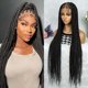 thumbnail image 1 of Pelucas Trenzadas para Mujeres Negras Transparentes HD Encaje Completo sin Nudo Caja Pelucas Trenzadas Trenza Trenzas de Maíz Trenzas de Encaje Sintético Pelucas Trenzadas con Cabello de Bebé Hechas, 1 of 10