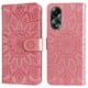 thumbnail image 1 of Funda tipo cartera FOXDOCK para OPPO A58 4G , diseño girasol en relieve, cuero PU, cierre magnético, soporte y tarjetero, 1 of 5