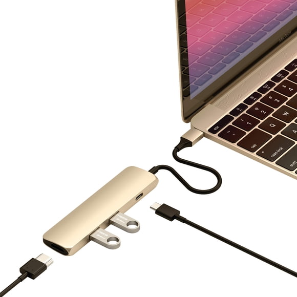 Adaptador multipuerto Satechi Slim Type-C con conexión USB-C