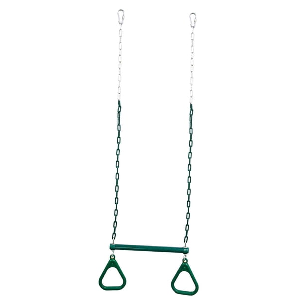 Barra de columpio de trapecio para niños, barras de trapecio resistentes y accesorios de columpio con cadenas recubiertas y agarre antideslizante,
