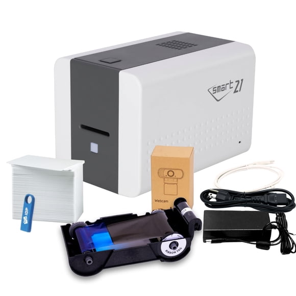 Paquete de impresora de tarjetas de identificación IDP SMART-21SB-EZ con cámara USB