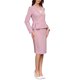 thumbnail image 4 of Conjunto de Traje de Falda de 2 Piezas para Mujeres, Formal de Negocios, Blazer de Manga Larga y Falda Lápiz, Conjunto de Oficina, Talla M, Color Rosa, 4 of 6